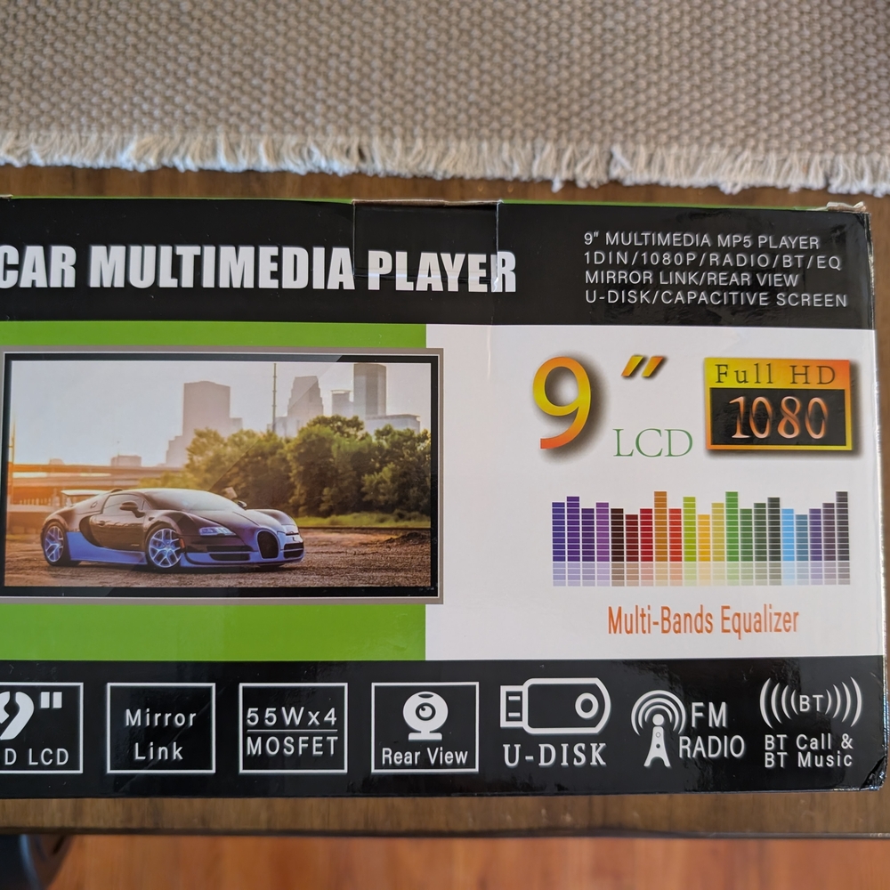 9" LCD Car Multimedia Player - Black